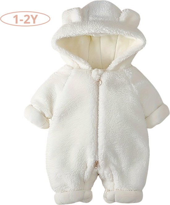 Livano Berenpakje Baby - Winterpak - Onesie - Teddy - Romper - Pakje - Jongen - Meisje - 1-2 Jaar - Beige