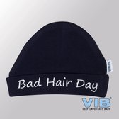 VIB® - Muts rond - Bad Hair Day (Navy Blauw) - Babykleertjes - Baby cadeau
