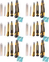 26-Delige Premium Afbreekmessen/Breekmessen Set - Veilig Snijgereedschap voor Klussers, 6x Complete Sets