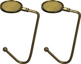 kwmobile Tassenhaken voor tafel - Set van 2 draagbare tashangers - Tassenhangers voor tafel of kast - In brons