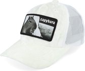 Hatstore- Kids Youth Capybara Sofa Velvet White Trucker - Iconic Cap