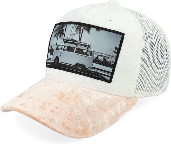 Hatstore- Surf Van Velvet White/Peach/Ivory A-frame Trucker - Calza Pennello Cap