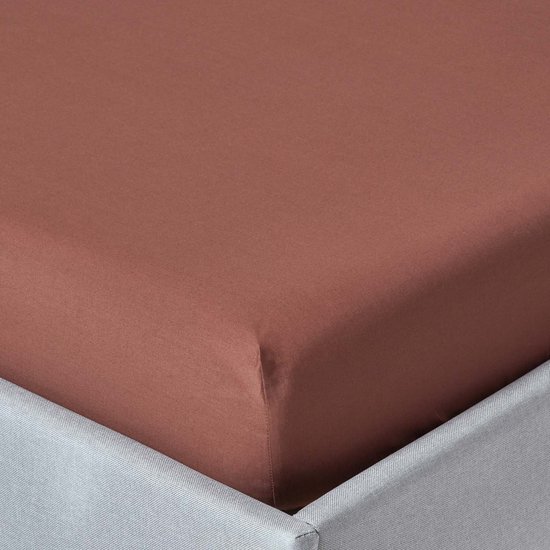 Homescapes hoeslaken chocolade, draaddichtheid 200, 180 x 200 cm
