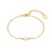 Twice As Nice Armband in 18kt verguld zilver, parel 16 cm+3 cm