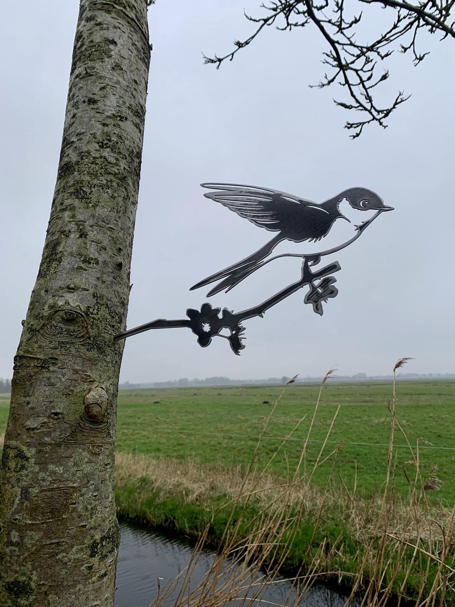 Metalen vogels tuin decoratie - De Zwaluw - Decoratie vogels