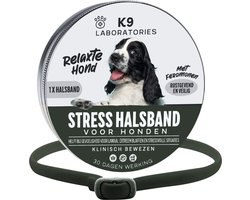 Antistress halsband hond Zwart - Anti stress middel voor honden - Feromonen - Bij angst, stress, verlatingsangst, blaffen, trauma, plassen of vluchtgedrag - anti stress hond - kalmerend en rustgevend - tegen stress, angst en agressie bij honden