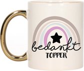 Bellatio Decorations Cadeau mok voor collega - goud - bedankt - afscheid/pensioen - keramiek - 300 ml