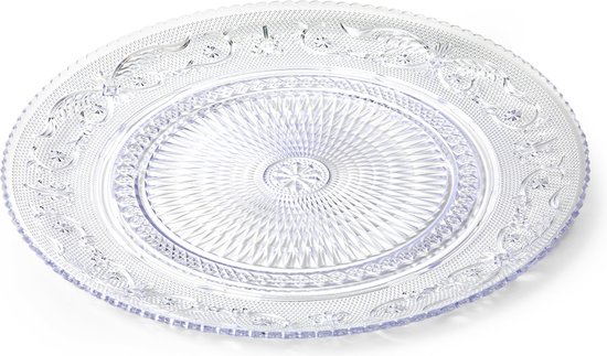 Plasticforte Onbreekbare servies borden - 16x stuks - kunststof - kristal stijl - transparant - in 2 formaten - camping/verjaardag — afbeelding 2