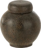J-Line Pot Avec Couvercle Terracotta Brun Small