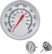 Bbq Thermometer Roestvrijstalen Houtskoolgrill Roker Temperatuurmeter Pit Grillthermometer Met Analoge Schaalverdeling Buiten Roken - SANON