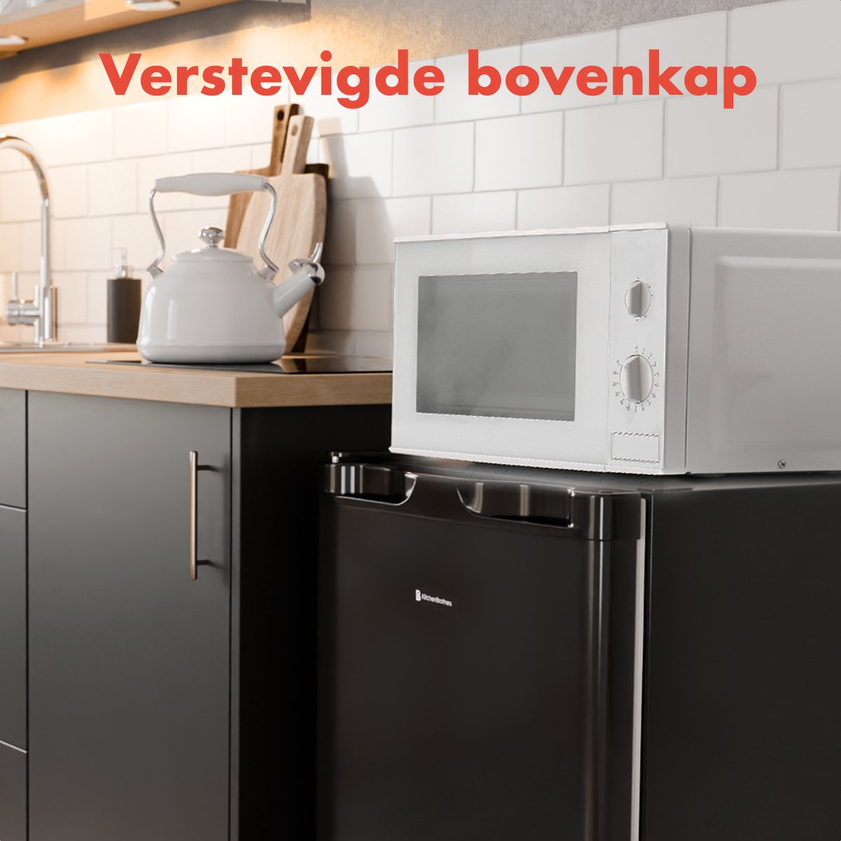 KitchenBrothers Koelkast - 81L - Tafelmodel Koelkast met Vriesvak - Koelvriescombinatie - IJskast - Frigo - Vrijstaand - Zwart — afbeelding 7
