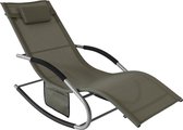 Rootz Elegant Ligstoel - Schommeltuinligstoel - Ligstoel - Ademende synthetische vezels - Afneembaar kussen - Geïntegreerde zijzakken - Zachte EVA-armleuningen - 150 kg laadvermogen - Afmetingen volgens afbeelding