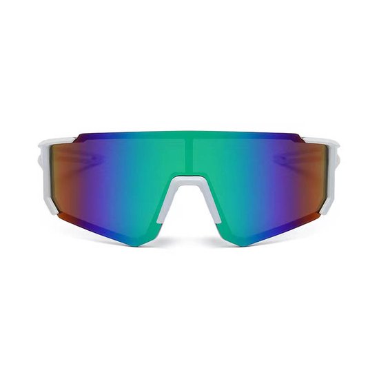 Zonnebril - Fiets - Sport - Festival bril - Rave - Voor heren en dames - Wit - Paars/groen spiegelglas van Dutchglasses — afbeelding 2