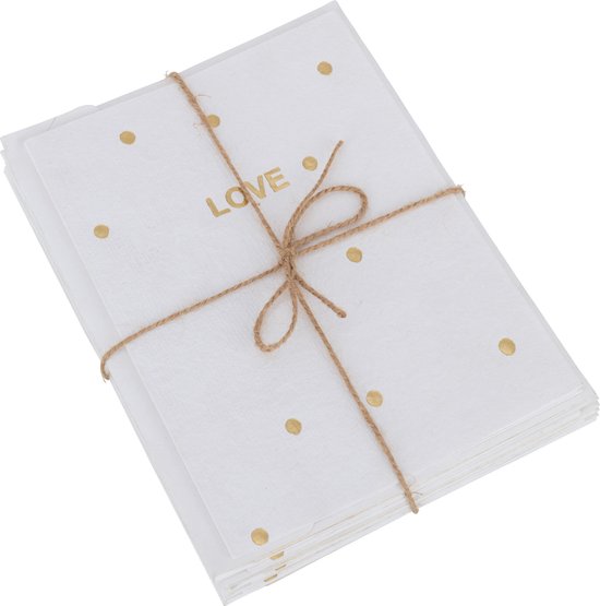 J-Line doos van 6 kaarten En Envelop Home/Love/Joy - papier - 6 stuks