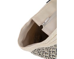 J-Line tas + hoed set - papier/katoen - beige/zwart