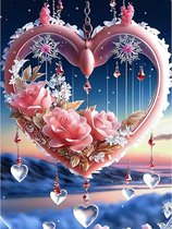 5D Heart Diamond Painting Kits voor volwassenen Beginners - Ronde Volledige DIY Rose Flowers Art Kits - Love Diamond Painting by Number - Home Decor 30 x 40 cm