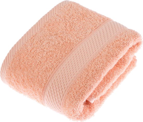 Homescapes badstof handdoek 100% katoen perzik