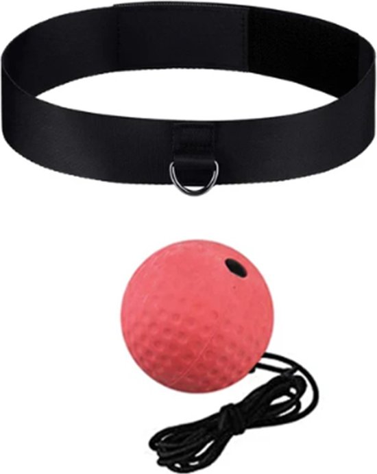 Foto: Reflex ball advanced rood box reflex bal hoofd reflexbal hoofdband workout mini punch home trainer boks kickboks rood zwart