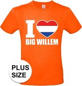 Oranje I love big Willem grote maten shirt heren - Oranje Koningsdag/ Holland supporter kleding XXXL
