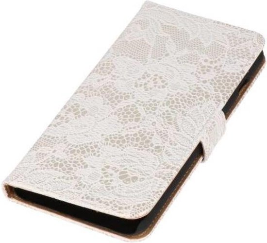 Wit Lace Bookstyle Wallet Case pour Nokia Lumia 830