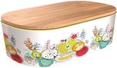 luxe bamboe Broodtrommel - lunchbox - incl accessoires - Happy Fruit