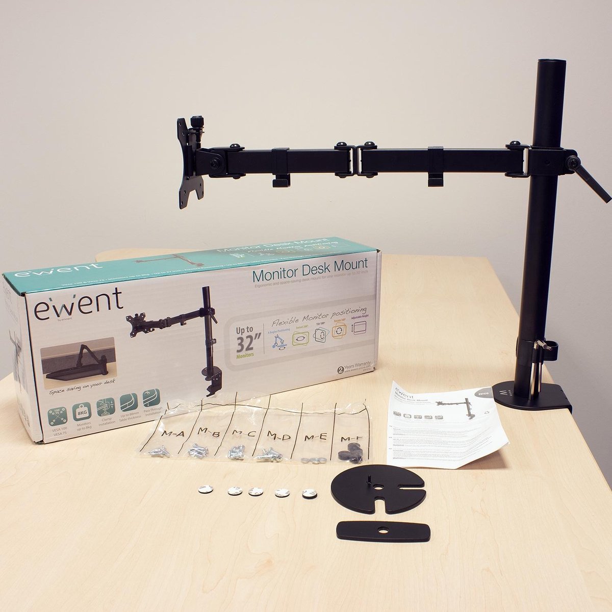 Monitor beugel voor 17 t/m 32 Inch schermen tot 8 kg Monitor beugel voor 17 t/m 32 Inch schermen tot 8 kg