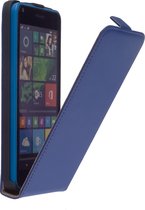 Microsoft Lumia 532 Leder Flip Case hoesje Blauw