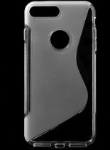Shop4 - iPhone 7 Plus Hoesje - Zachte Back Case S Shape Transparant