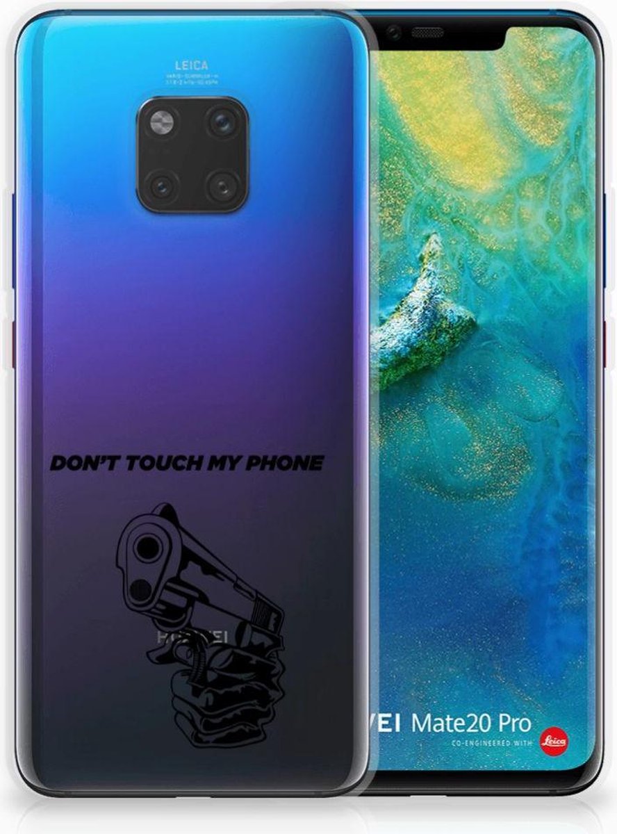 Huawei Mate 20 Pro Silicone-hoesje Gun Don't Touch My Phone