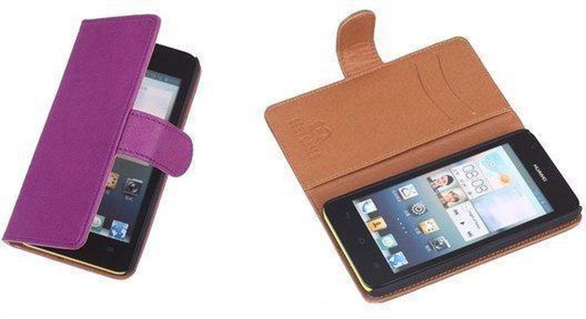 BestCases Paars Luxe Echt Lederen Booktype Hoesje Huawei Ascend G700