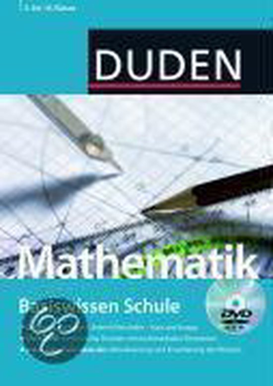 Duden Basiswissen Schule: Mathematik 5-10. De kaft toont een liniaal, passer en potlood op een wiskundig rooster.