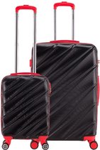 Decent Lumi-Fix - ABS kofferset - 2 delig - zwart/rood