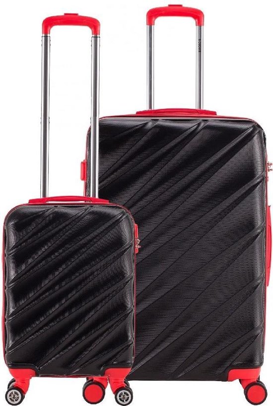 Decent Lumi-Fix - ABS kofferset - 2 delig - zwart/rood | bol.com