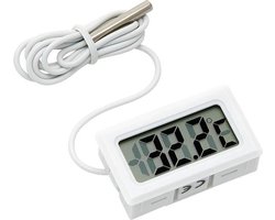 Digitale Thermometer WIT - Aquarium - Koelkast - Vriezer - Chiller - Vloeistof - LCD Temperatuurmeter met meetsonde