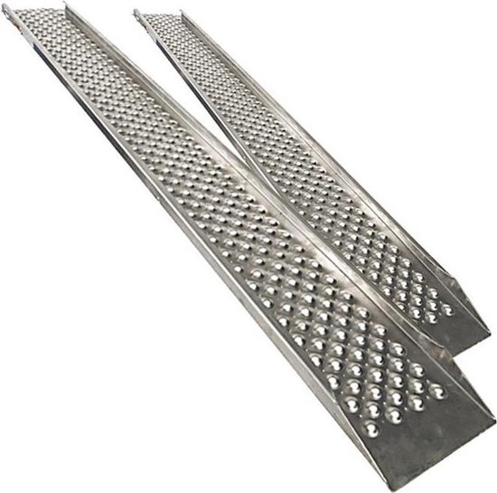 Datona® - Aluminium oprijplaat met opstaande rand - 200 cm - 2 stuks |  bol.com