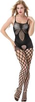 Body Pleasure Open Arm Strakke Bodystocking - One Size - Gave Cadeaubox