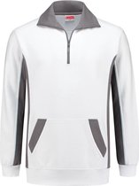 Workman Zipper Sweater Bi-Colour - 2708 wit/grijs - Maat XL