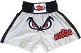 Ali’s Fightgear Kickboksbroek Kort Ogen Wit Maat M