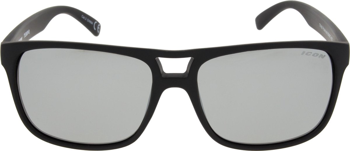 ICON Sport Zonnebril TEMPO -Mat zwart montuur - Grijs spiegelende glaze - GEPOLARISEERD (p)