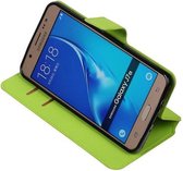 Groen Samsung Galaxy J7 2016 TPU wallet case - telefoonhoesje - smartphone hoesje - beschermhoes - book case - booktype hoesje HM Book