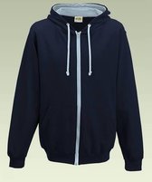 AWDis Just Hoods Varsity Zoodie, New French Navy/ Sky Blue , Maat XXL