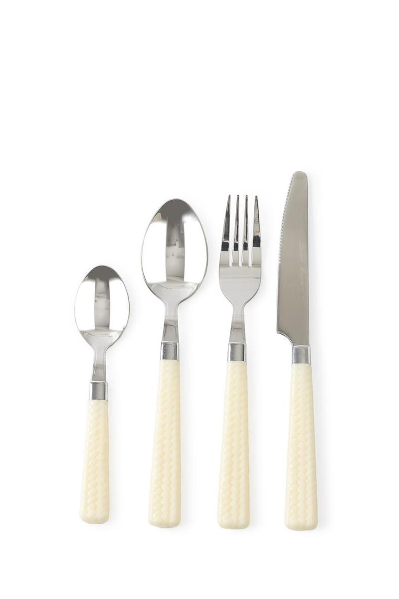 Riviera Maison Tropical Rattan Cutlery 24 - - Wit - Staal | bol.com