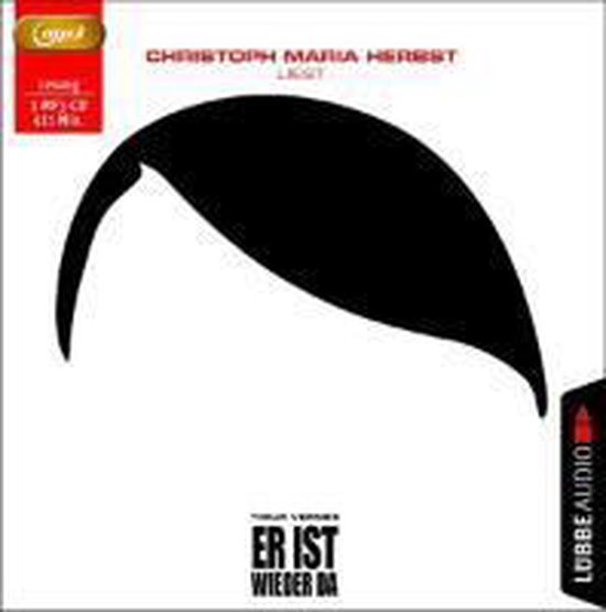 Albumhoes met zwarte kuif en rode tekst 'Christoph Maria Herbst LI(E)GT' en 'Er ist wieder da'.