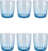 Livellara CARNIVAL Set van 6 Glazen. Stijlvol Design. Hoge Kwaliteit Glas in de Kleur Hemelsblauw.