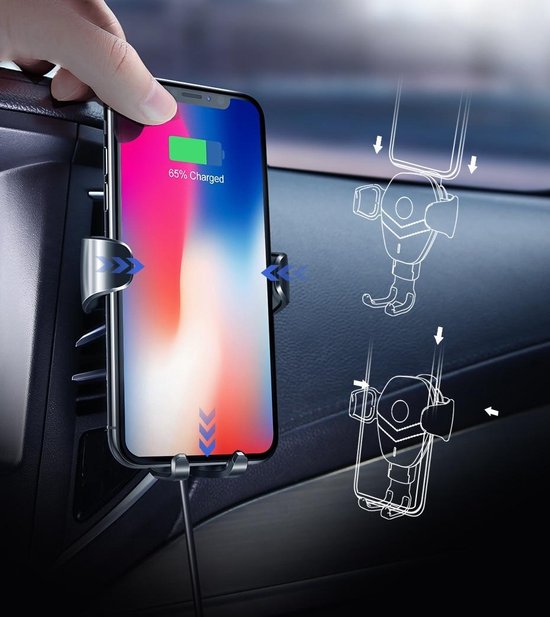 MGLK Telefoonhouder Auto Draadloos Opladen, 15W Qi Draadloze Autolader