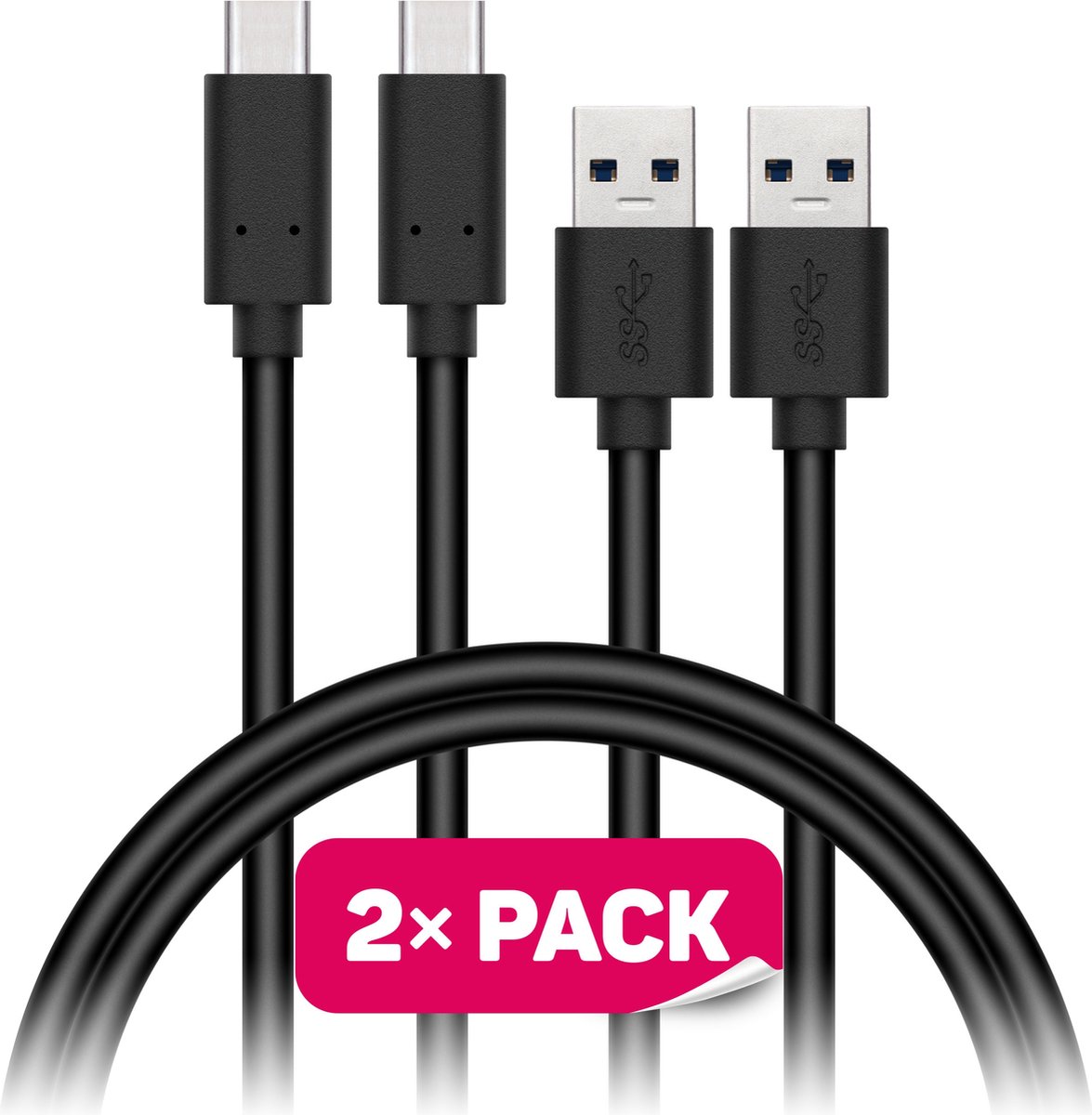 Connect IT CCA-5006-BK USB-kabel USB 2.0 1 m USB C USB A Zwart
