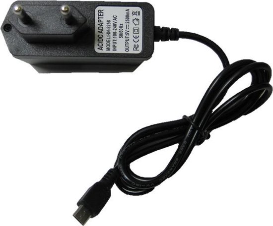 5V 2,5A power supply voedingsadapter 2500mA micro-USB met EU stekker voor o.a. Raspberry Pi 3 en 3B+ - Merkloos