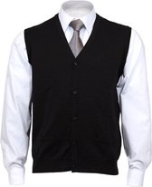 OLYMP modern fit mouwloos vest wol - V-hals - zwart - Maat: S