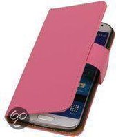 Roze Effen Book Cover Hoesje Galaxy S4 I9500