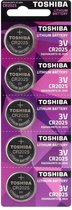 5 Stuks (1 Blister a 5st) Toshiba CR2025 3v lithium knoopcel batterij